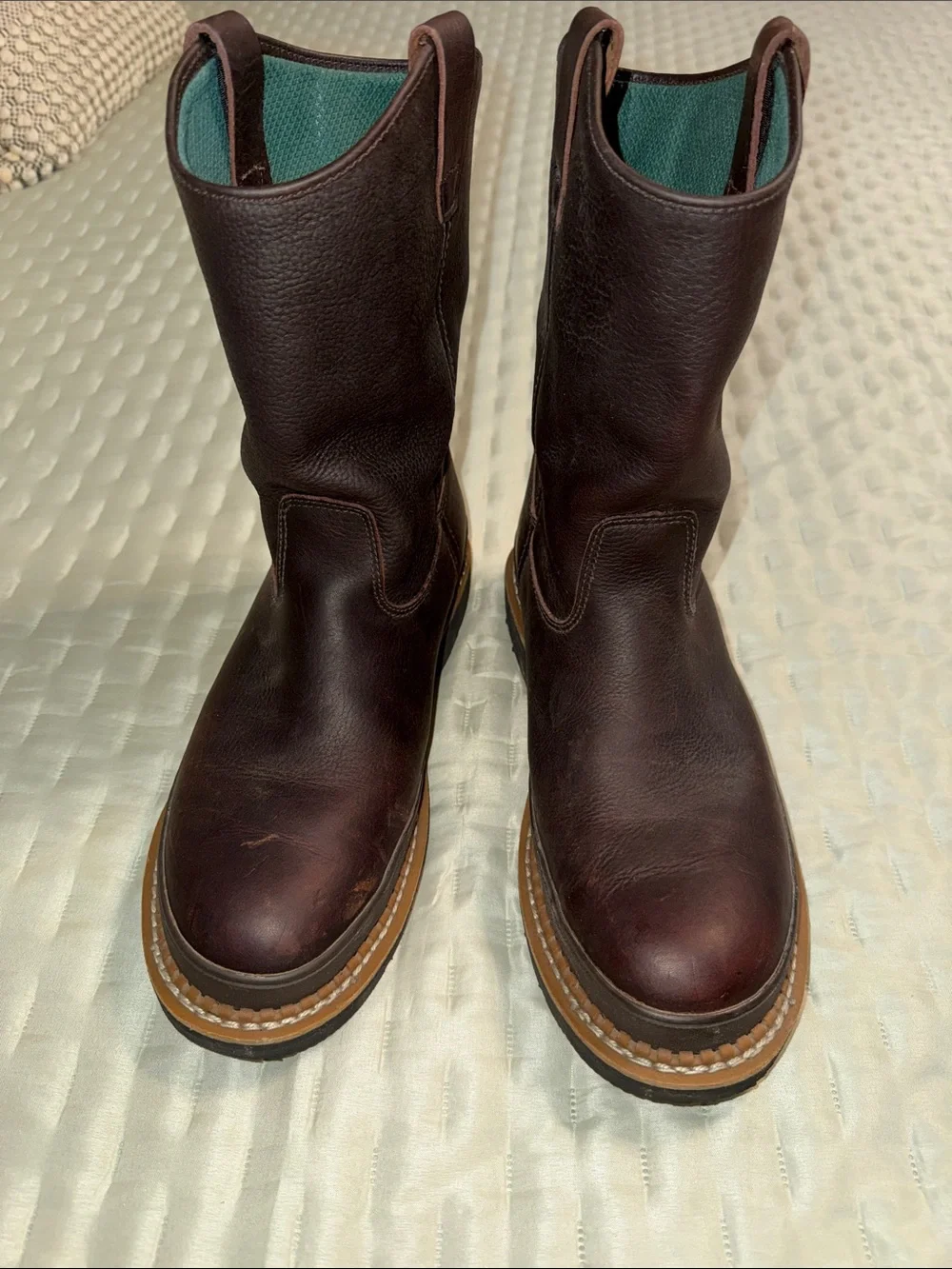 Georgia Boot Brown Leather Work Boots Steeled Toe slip Resistant